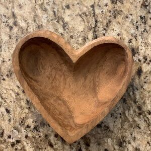 Wood Heart Shape Bowl